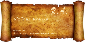 Rémai Aranka névjegykártya