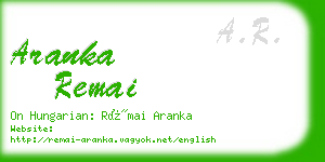 aranka remai business card